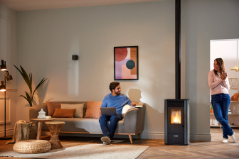 Pelletkachel Eleonora 74-2 S-Line grijs/zwart